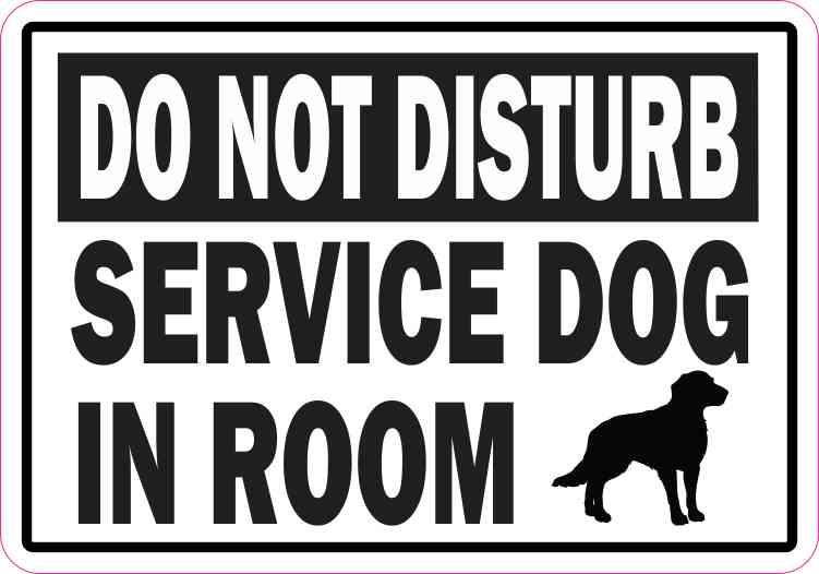 StickerTalk Service Dog in Room Vinyl Sticker, 5 inches by 3.5 inches