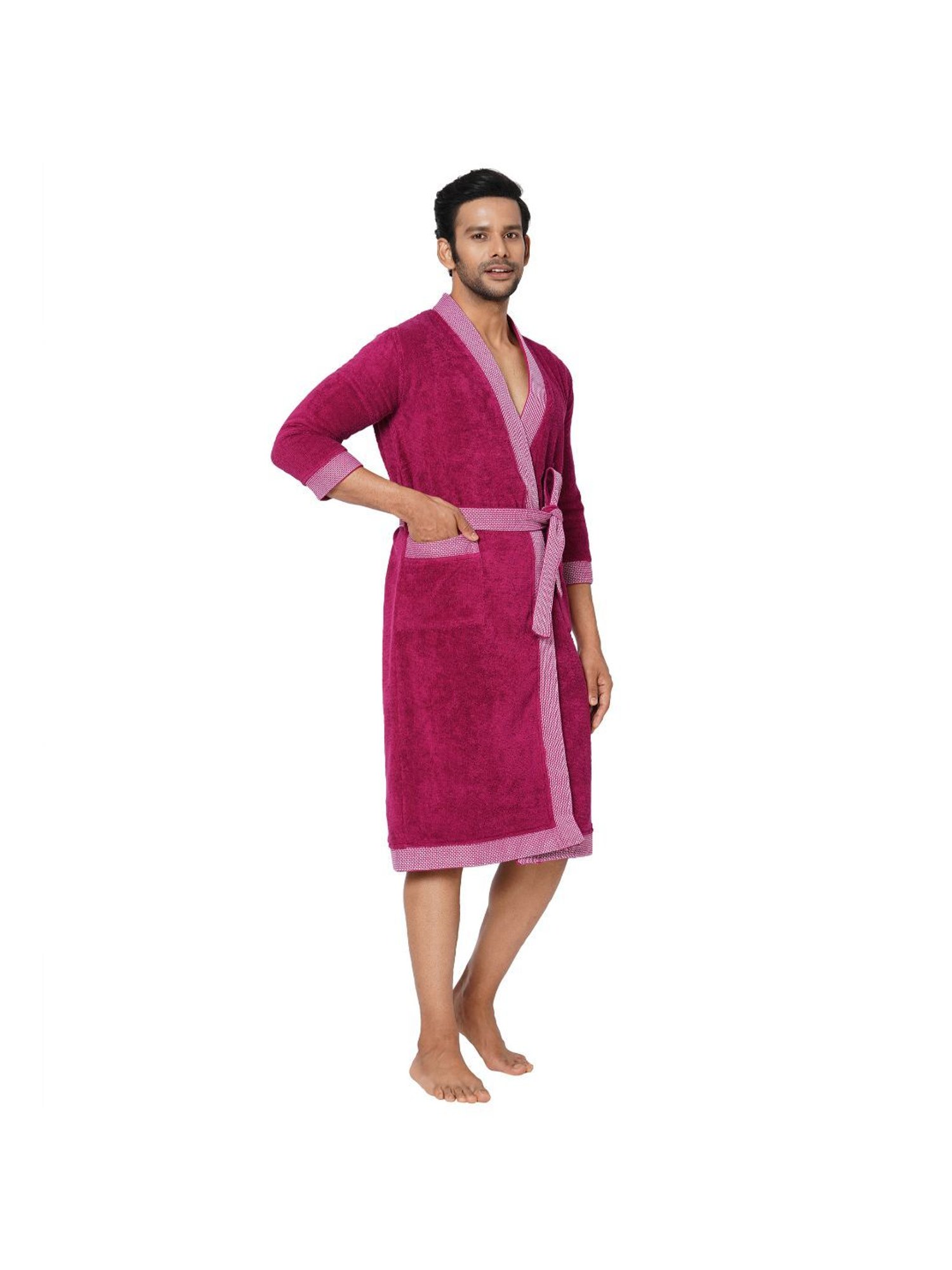Spaces Hygro Solid Dark Violet Cotton Bathrobes