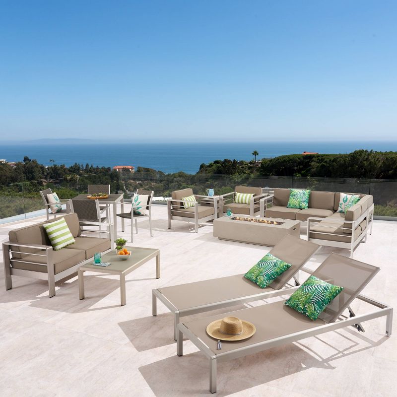 7pc Bridgeport Coastal Dining Set Blue - Royal Garden