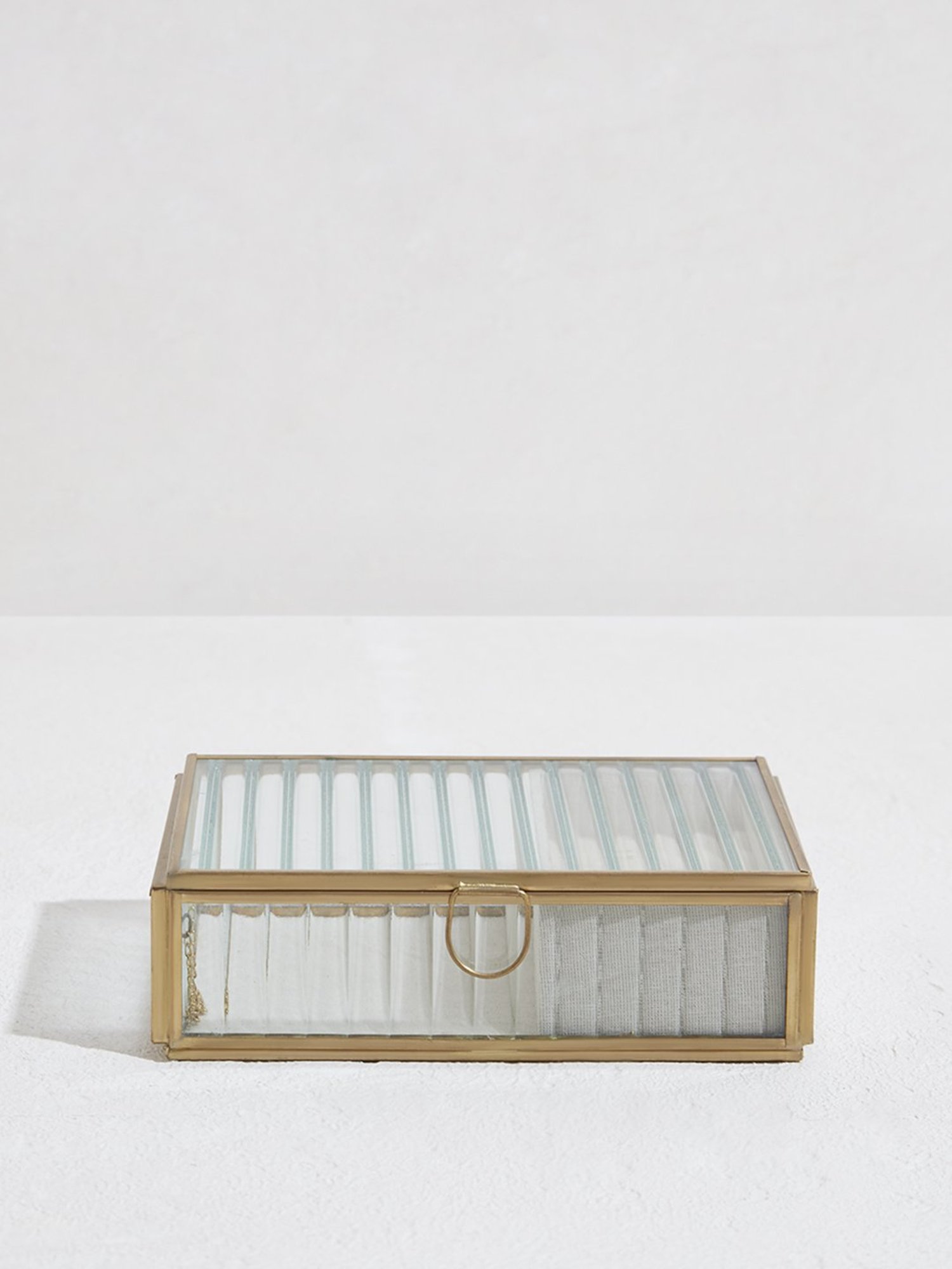 Westside Home Gold Ribbed Design Jewellery Box