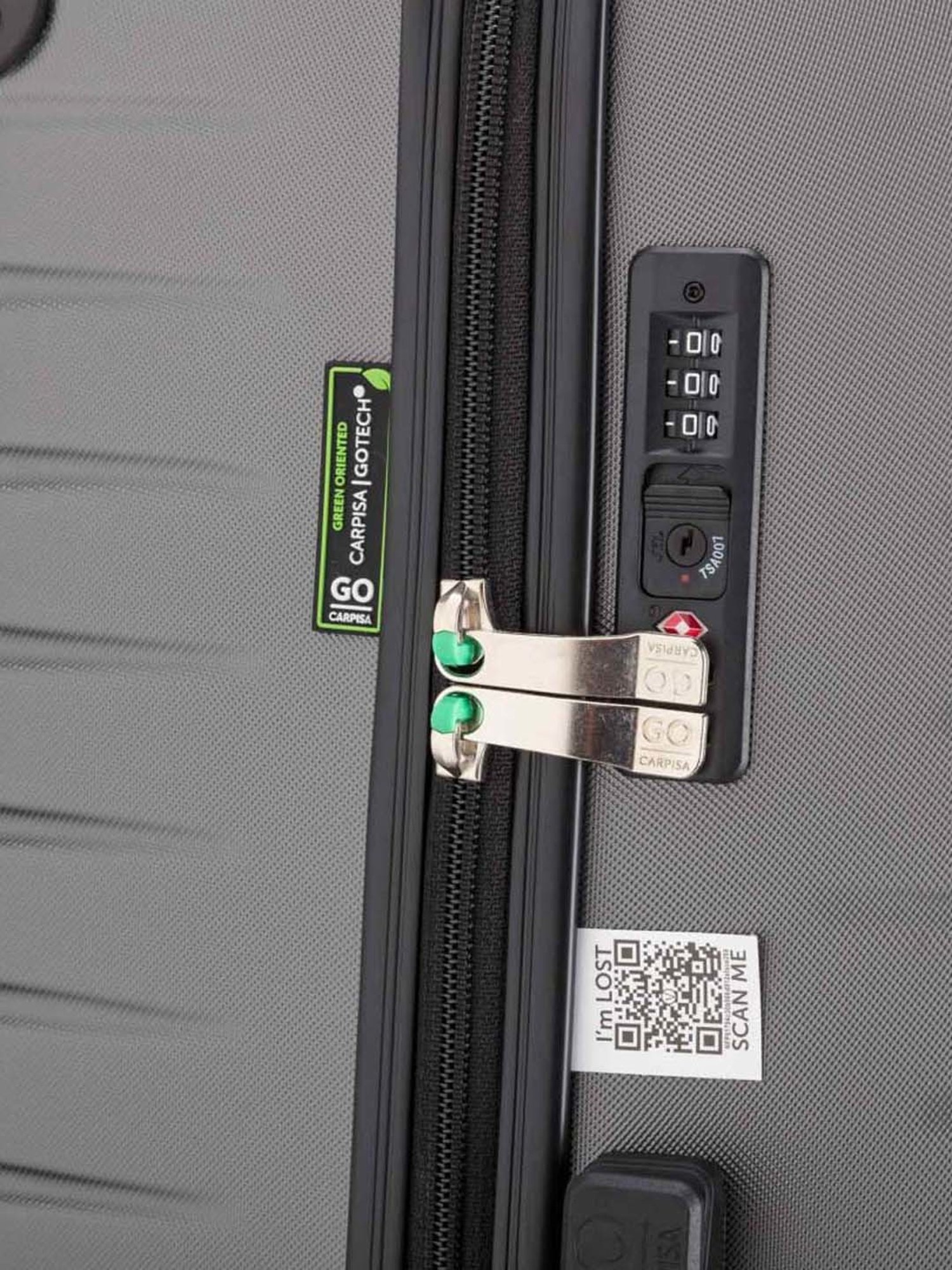 CARPISA 4 Wheel Grey Large Hard Cabin Trolley - 47 cm