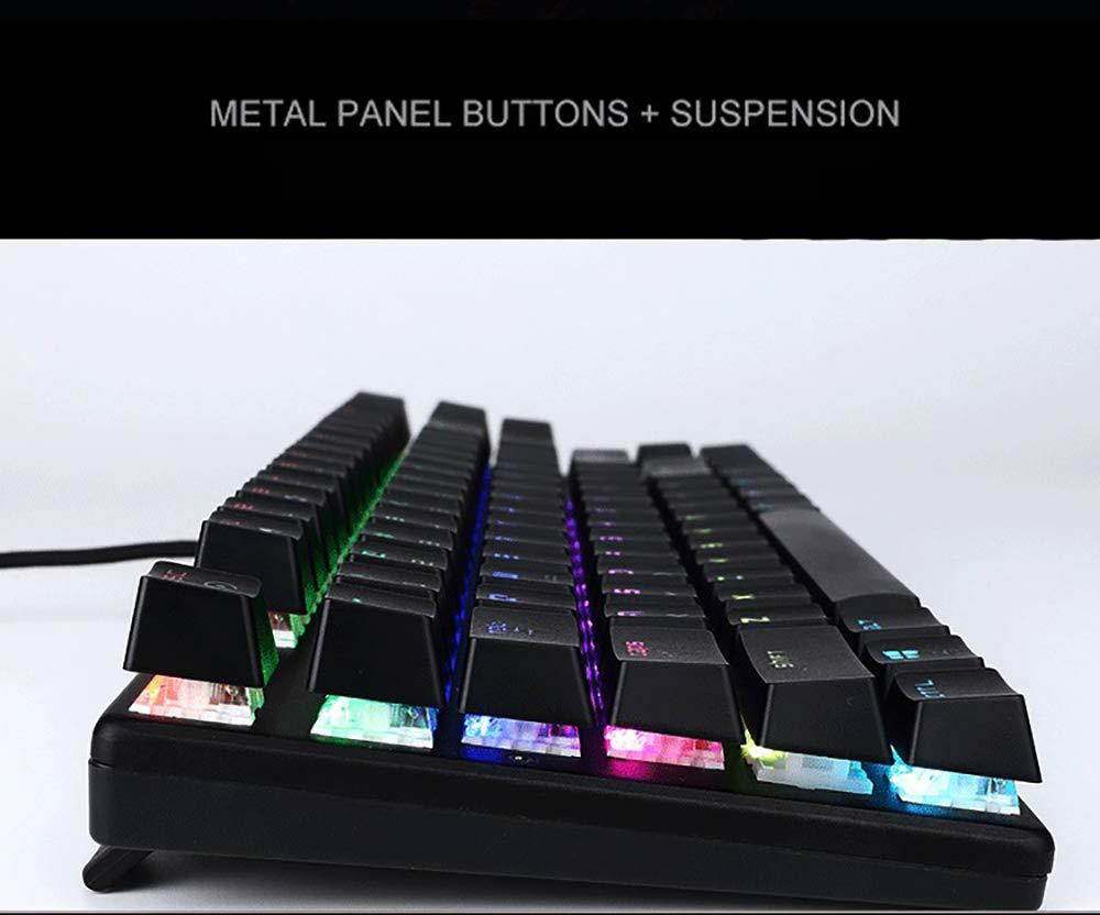 Docooler Mechanical Gaming Keyboard USB Wired RGB Backlight Blue Switch 87 Keys for Gamer Office E-Sports Magic-Refiner