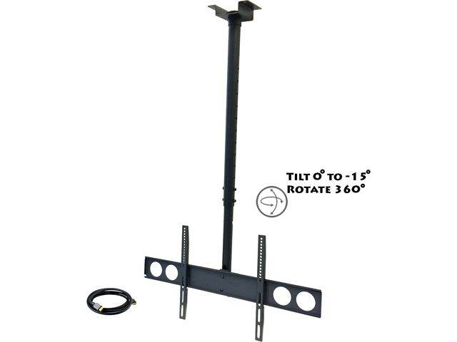 MegaMounts Heavy Duty Tilting Ceiling Televeision Mount for 37" to 70" LCD, LED and Plasma Televisions with HDMI Cable