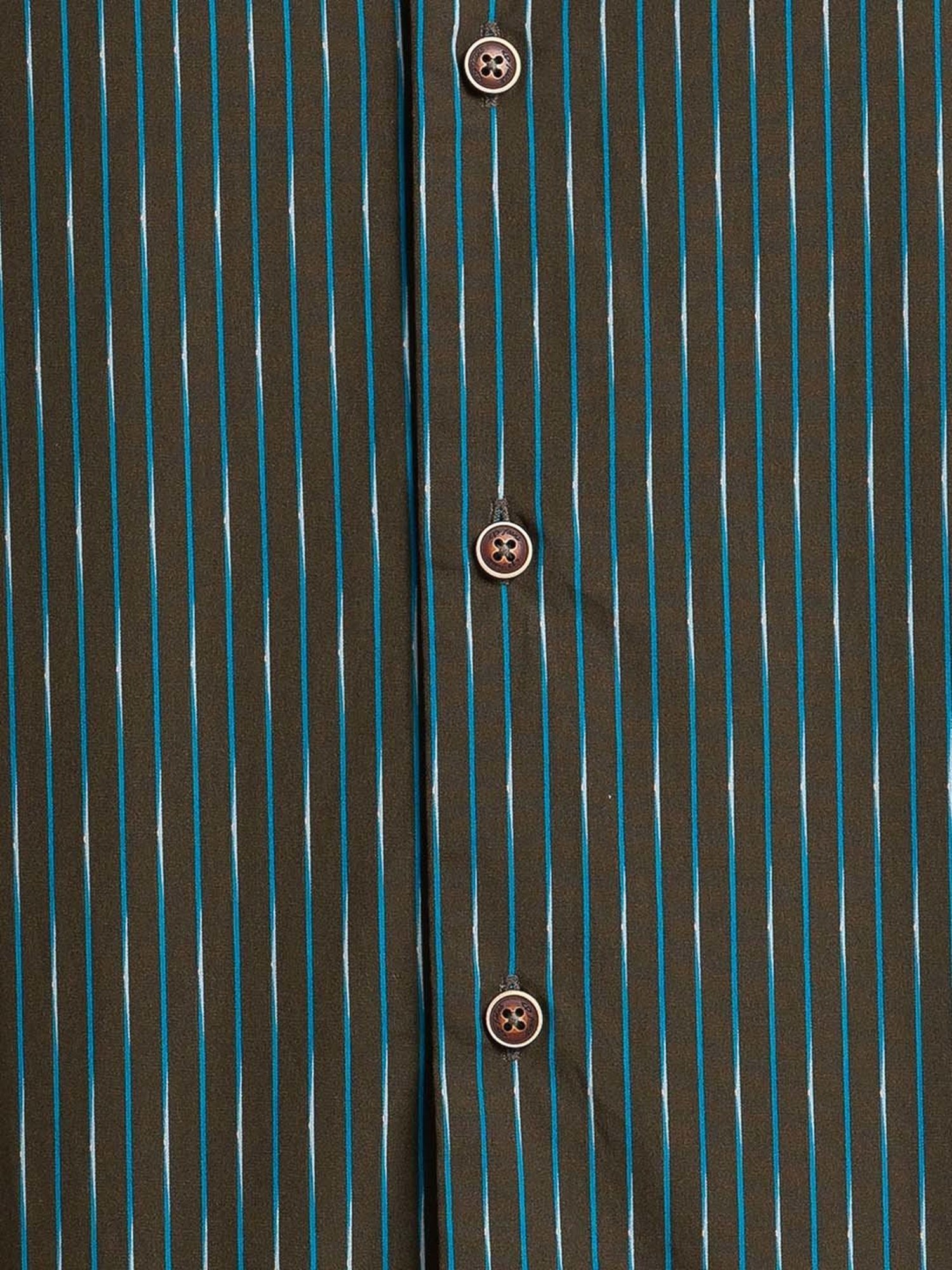 ColorPlus Green Tailored Fit Striped Shirt