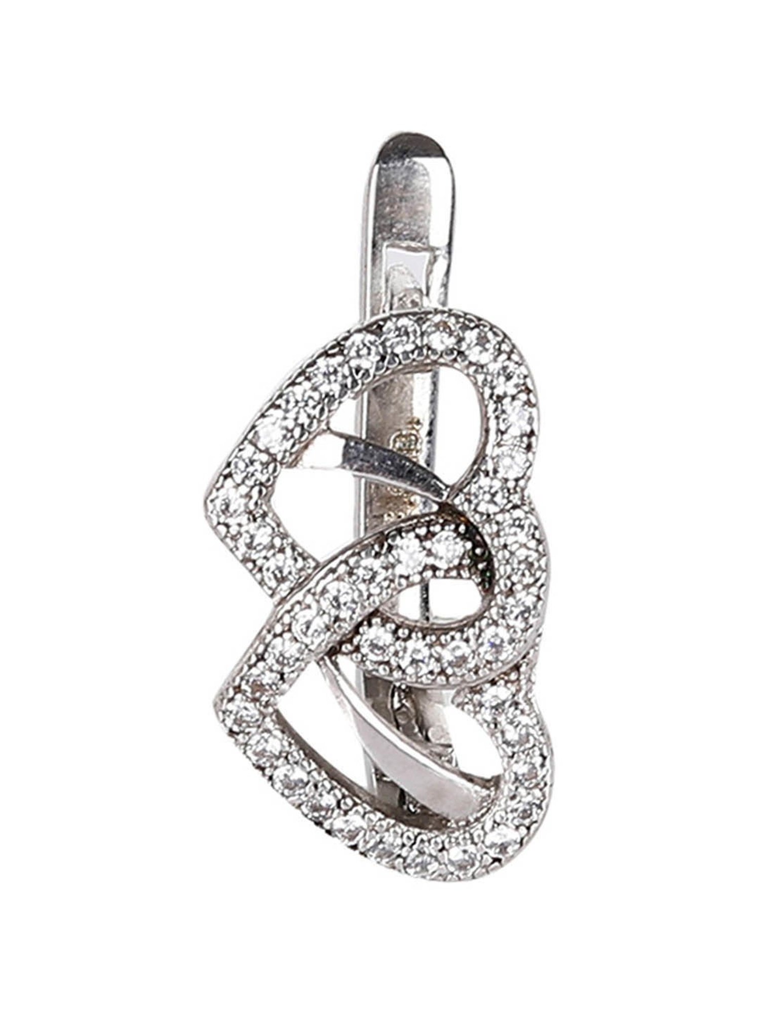 The Real Effect London 800 Silver Heart Earrings for Women