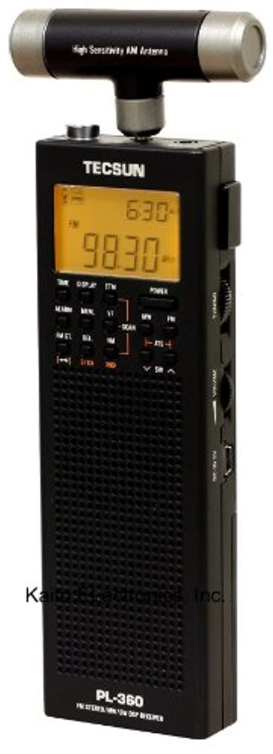 tecsun pl360 digital pll portable am/fm shortwave radio with dsp, black