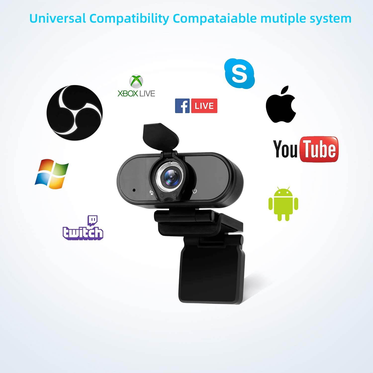 2020 New Full HD 1080p Webcam,SAFEVANT PC Webcams with Microphone,Plug & Play USB Webcam for Desktop & Laptop,Streaming Web cam with Wide Dynamic Range for Video Conferencing Record