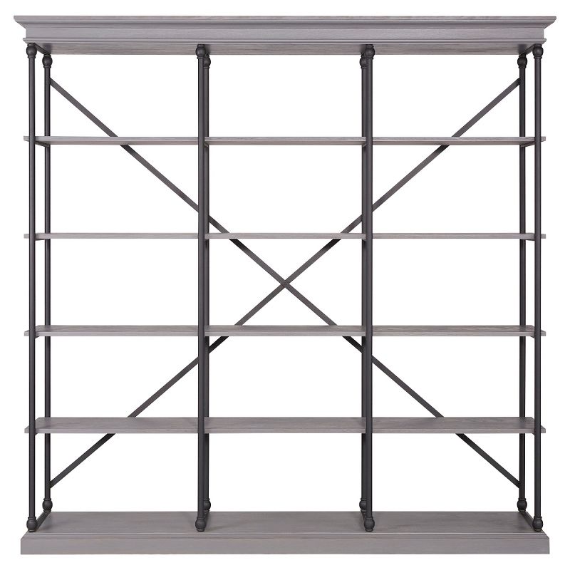 84" Belvidere 5 - Shelf Wide Etagere Bookshelf Gray - Inspire Q