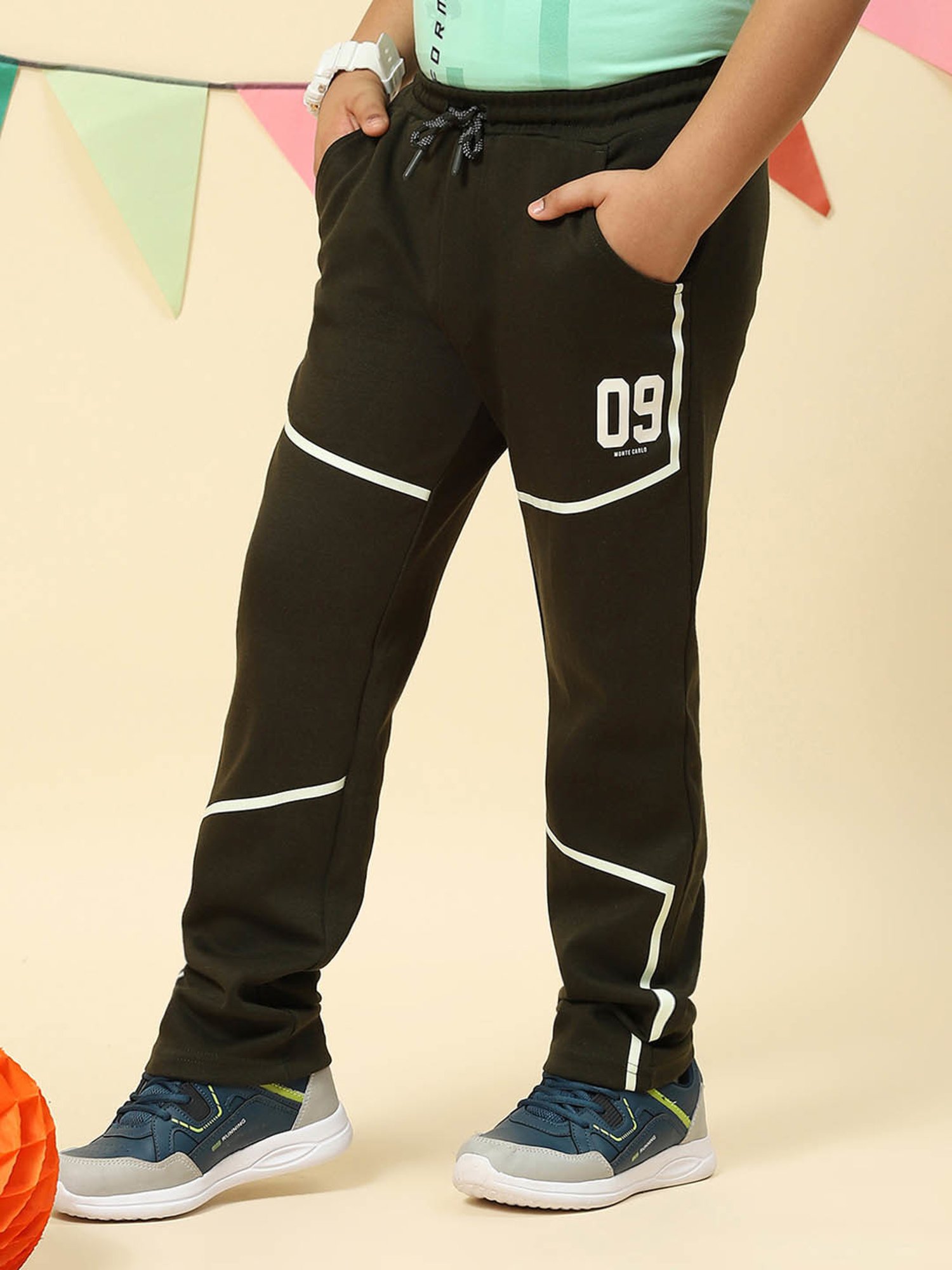 Monte Carlo Boys Olive Printed Trousers