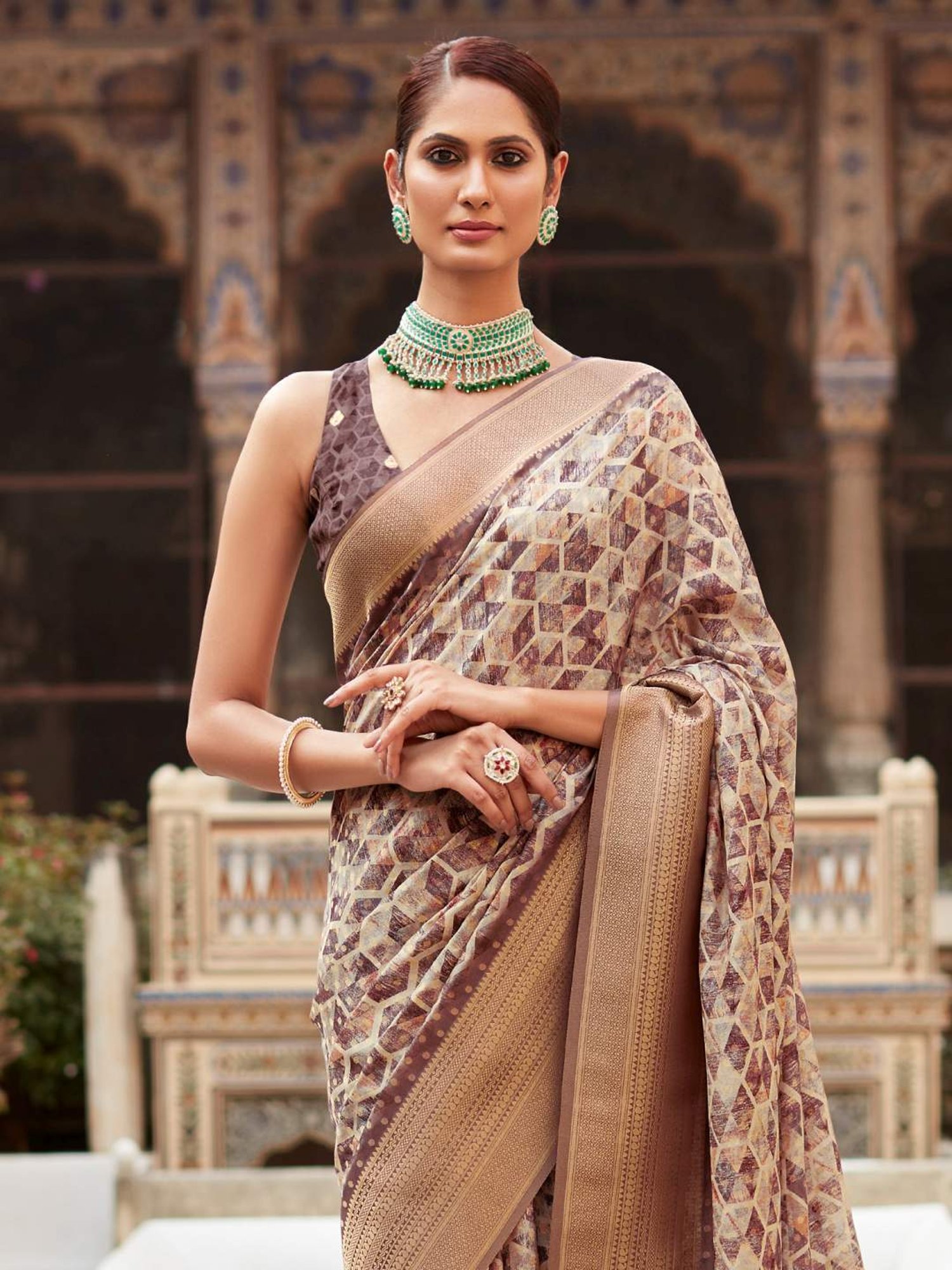 Saree Mall Purple Woven Saree With Unstitched Blouse
