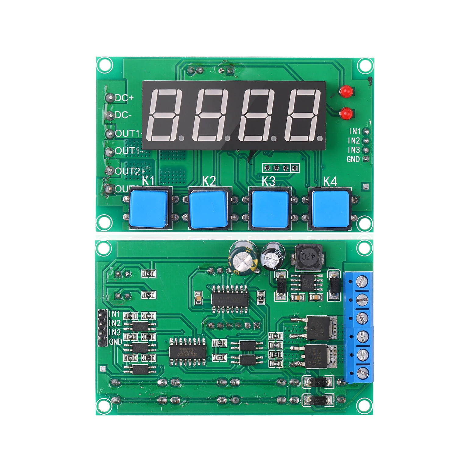 7-27V 2-Channel Time Relay Module Digital Cycle Delay Switch Control with 0.01s-999min Timing Range for Smart Home Industrial