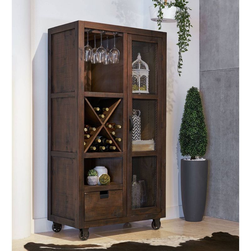 Micah Tall Curio Dark Brown - Picket House Furnishings