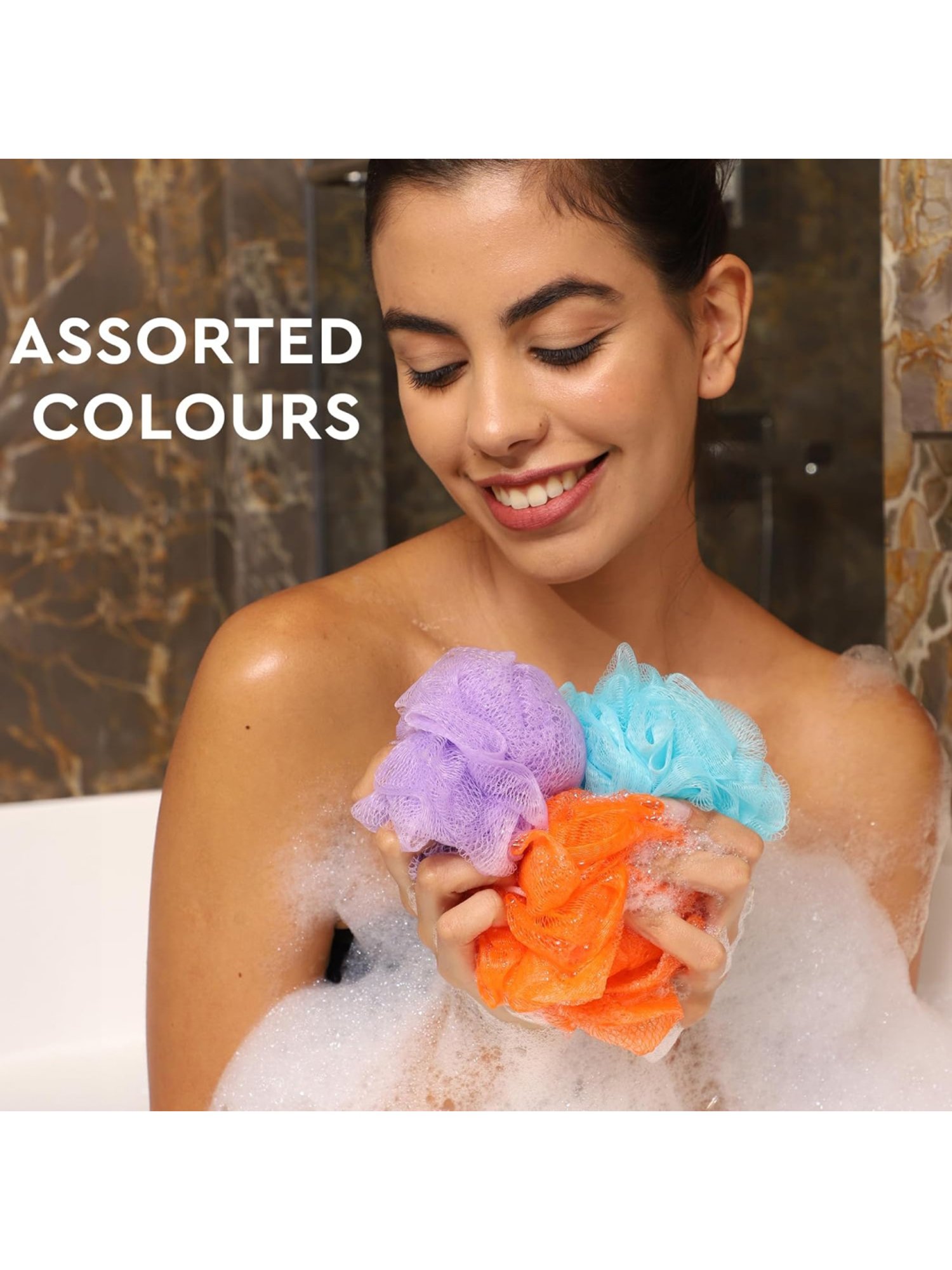 GUBB Exfoliating Loofah, Bathing Scrubber for Body - 3 Loofahs