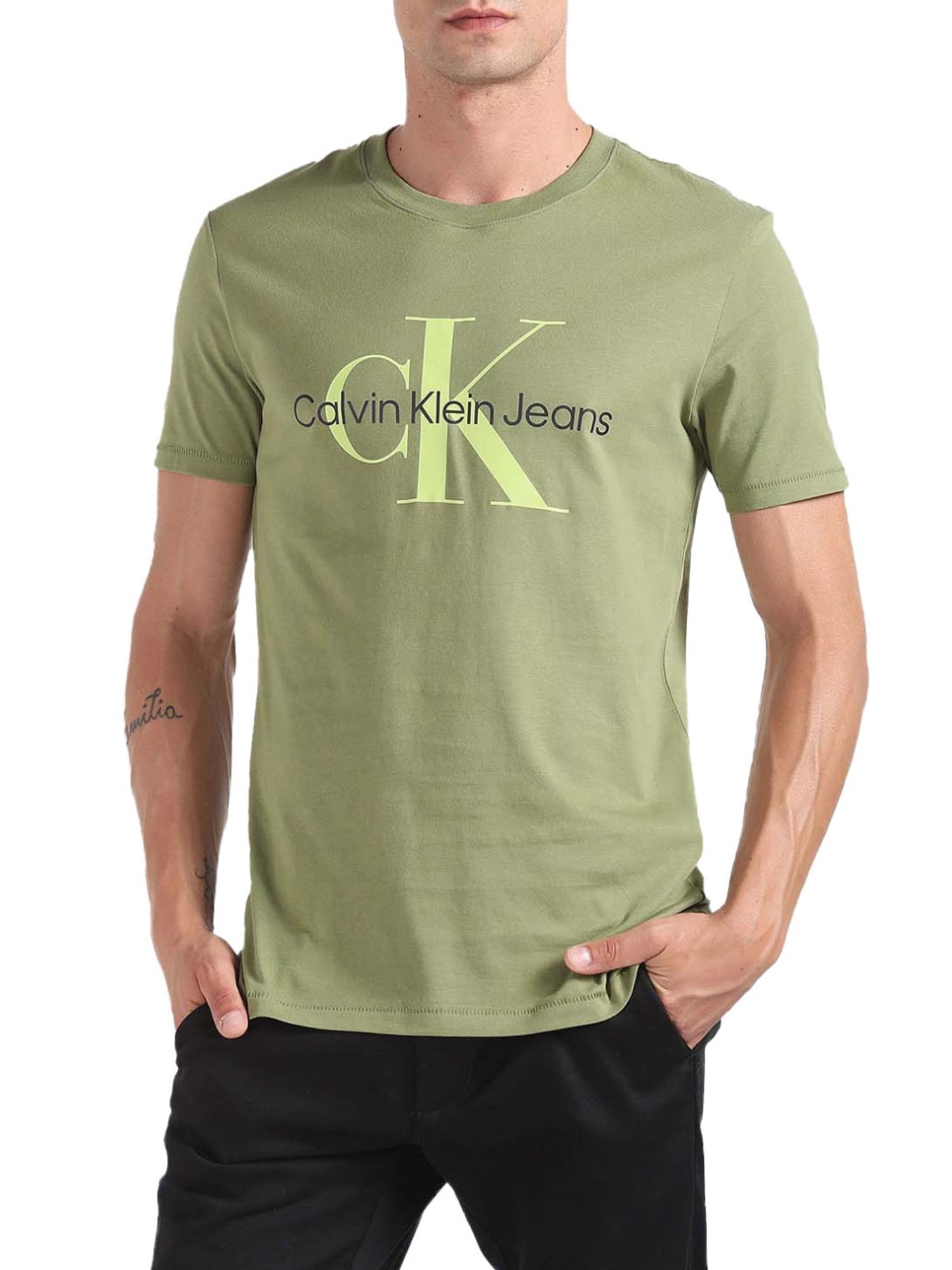 Calvin Klein Jeans Dark Juniper Logo Slim Fit T-Shirt
