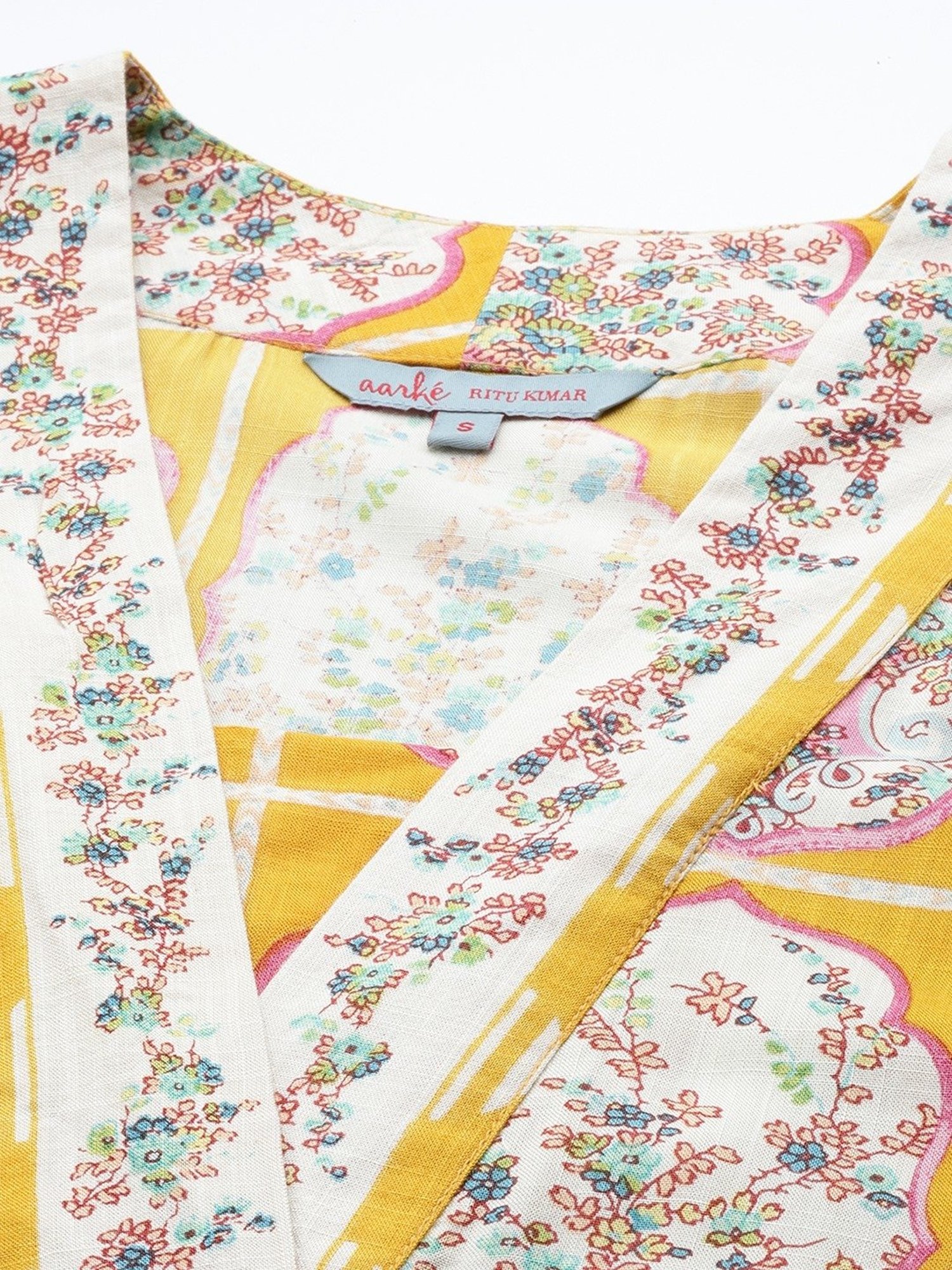 aarke Ritu Kumar Mustard Printed Maxi Dress