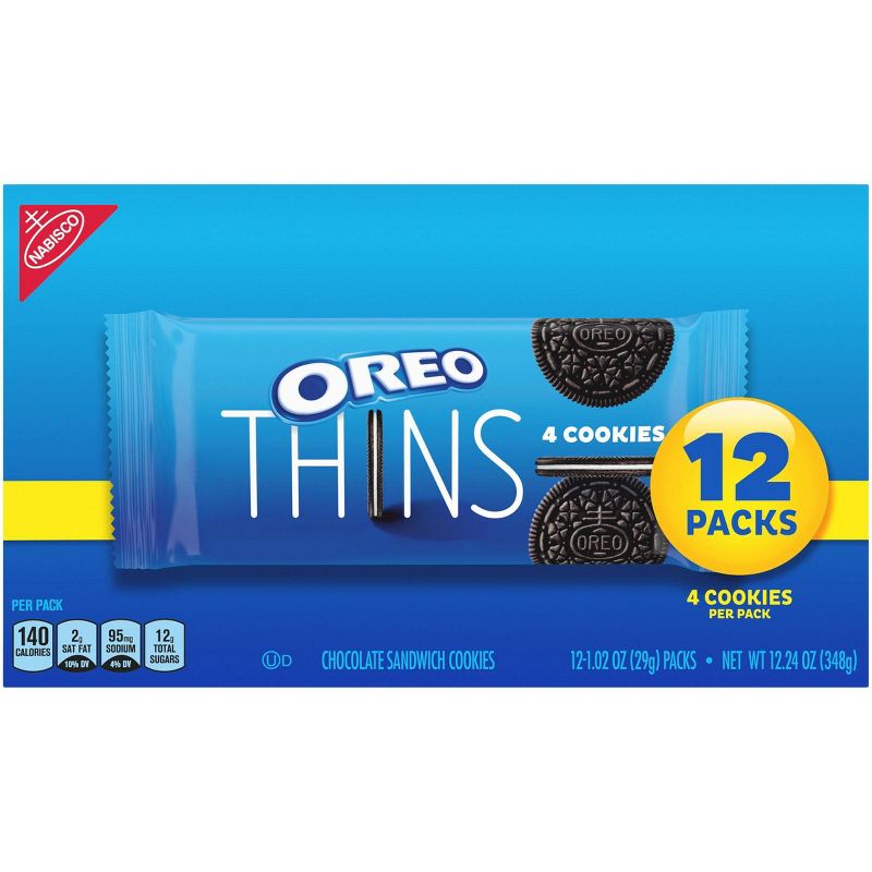 Oreo Thins Chocolate Sandwich Cookies - 12.24oz/12ct