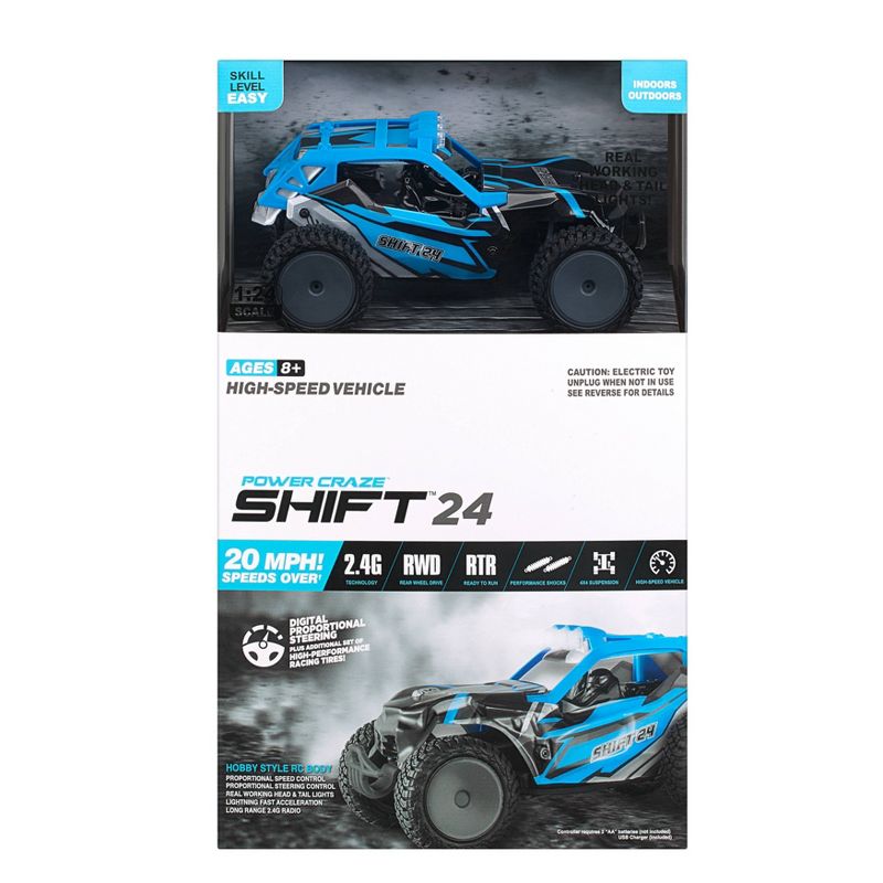 Power Craze Shift 24 High Speed Buggy 1:24 Scale - Blue