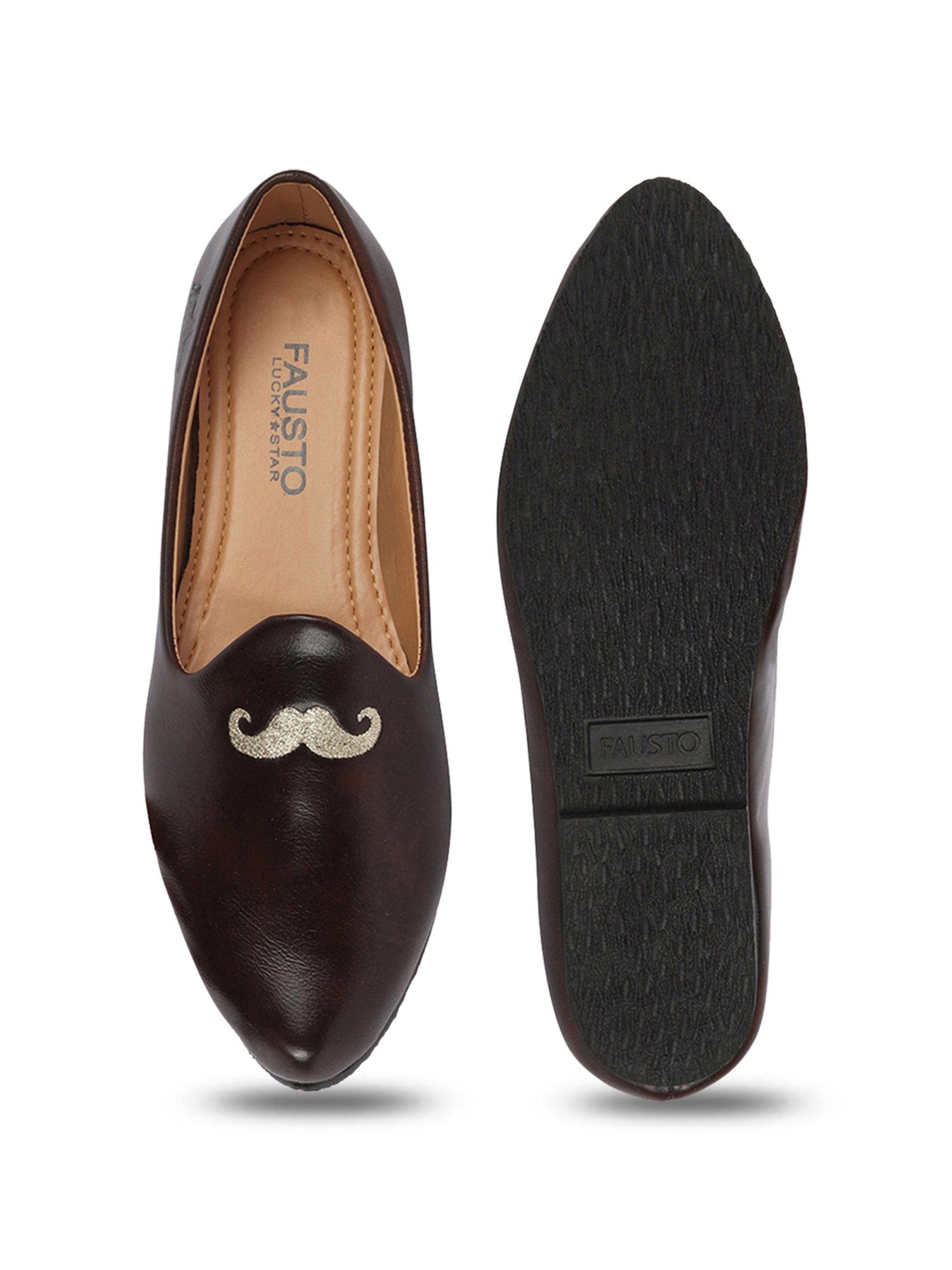 Fausto Men's Brown Ethnic Juttis