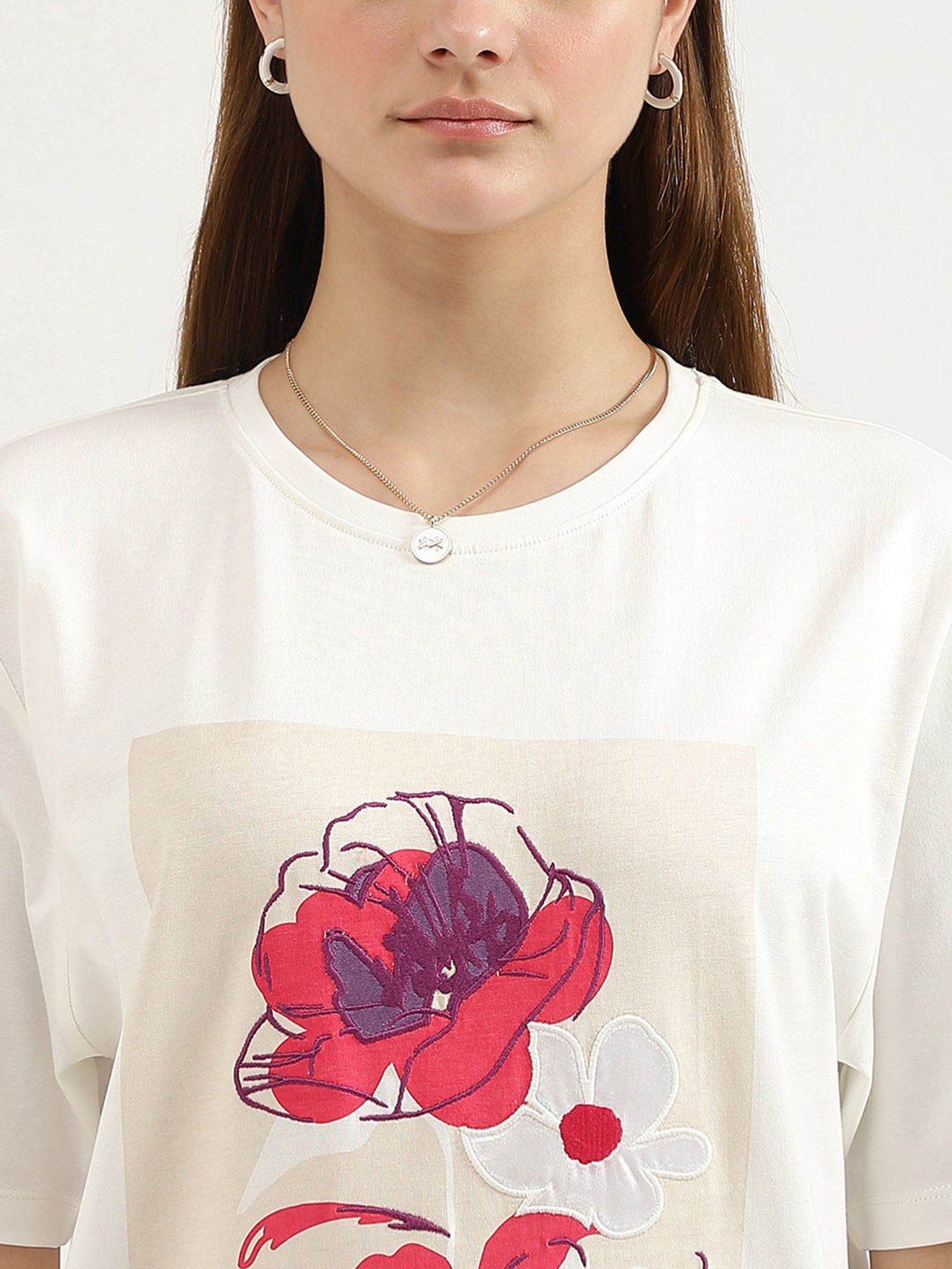 United Colors of Benetton White Printed T-Shirt