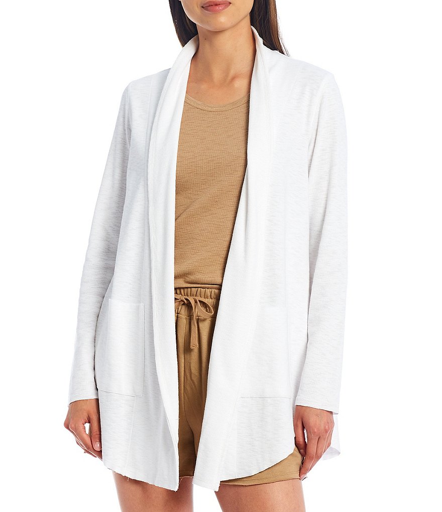 Splendid Knit Zip Up Drawstring Hoodie