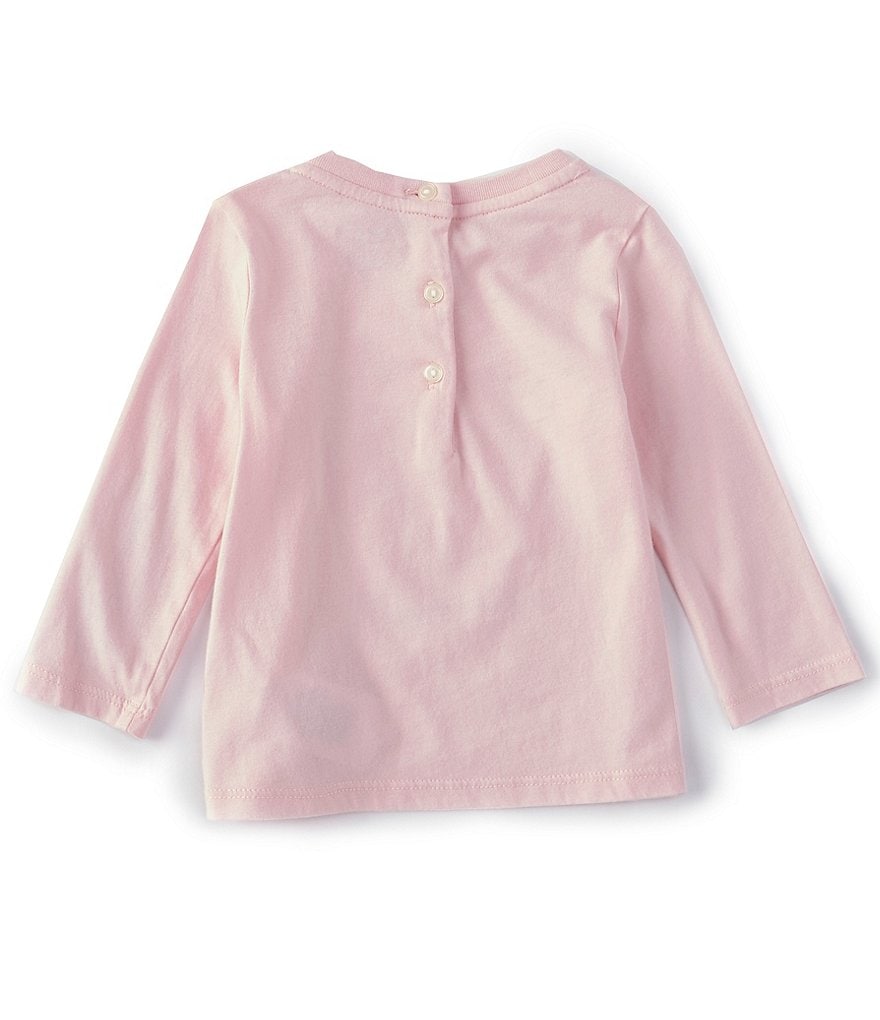 Ralph Lauren Baby Girls 3-24 Months Long-Sleeve Polo Bear Tee