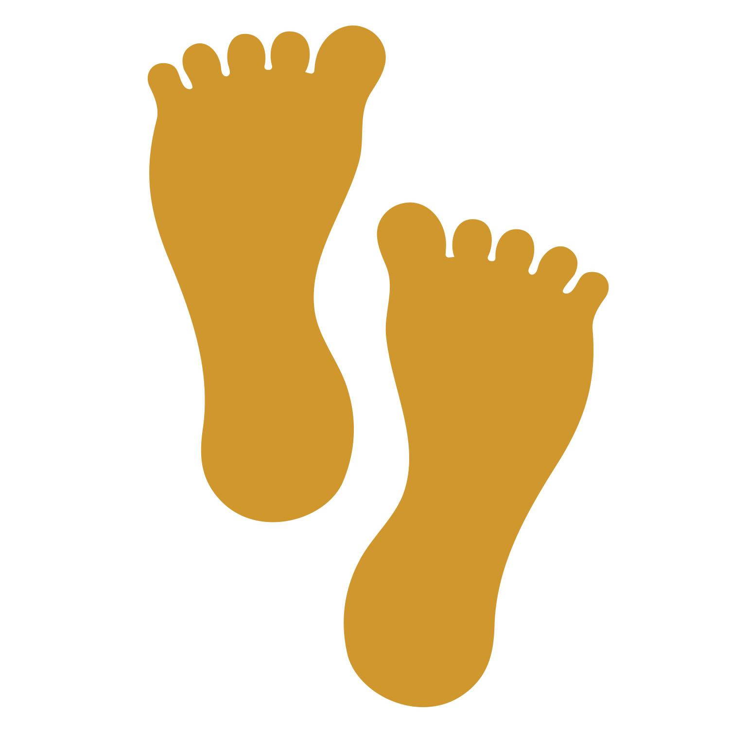 LiteMark 7 Inch White Barefoot Footprint Decals - Pack of 12 (6 Pairs)