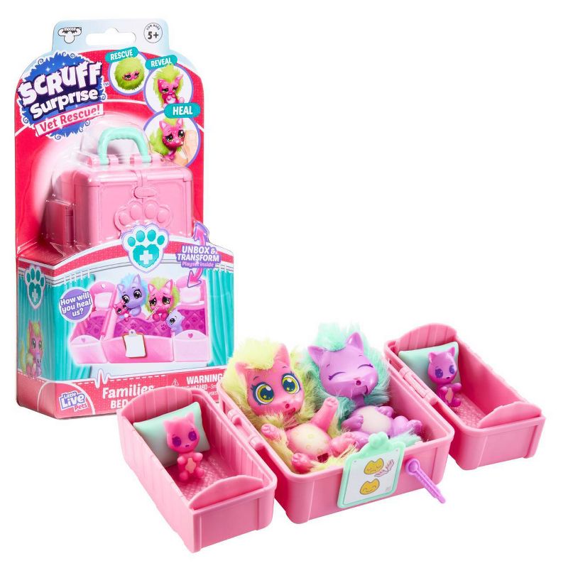 Little Live Pets Scruff Surprise Vet Rescue Families Bed Set