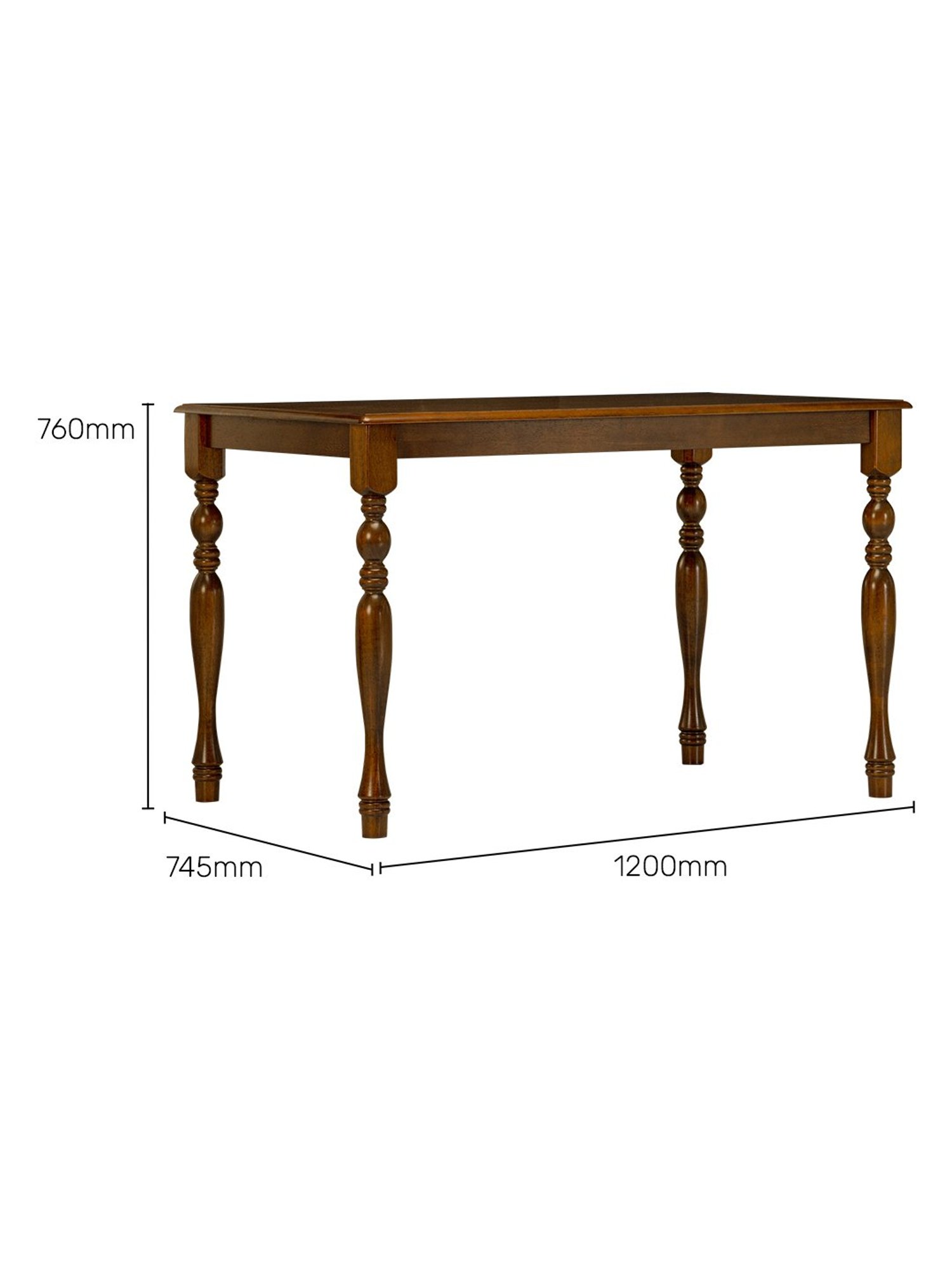 Durian Franceska Brown & Beige Solid Wood 4 Seater Dining Table Set