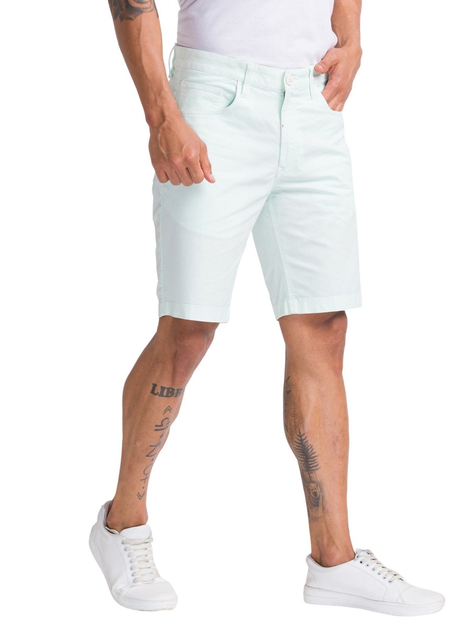 Parx Green Regular Fit Shorts