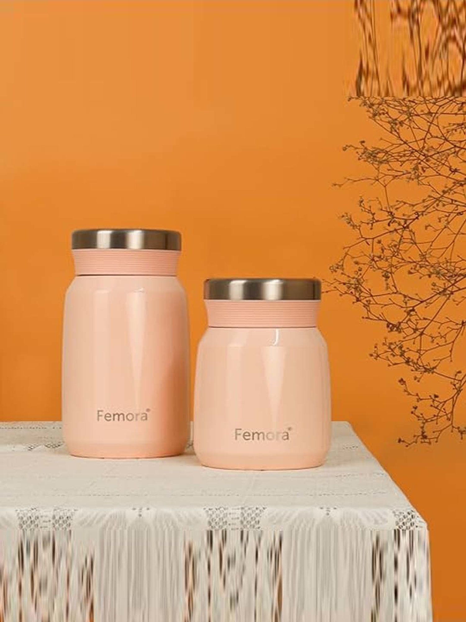 Femora Pink Stainless Steel Vacuum Insulated Soup Flask (0.5 L)