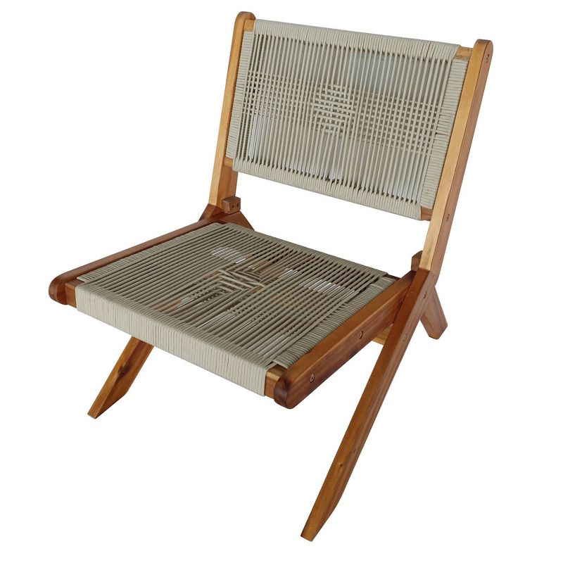 Acacia 3pc Outdoor Conversation Set with Folding Seating - Caramel - TK Classics