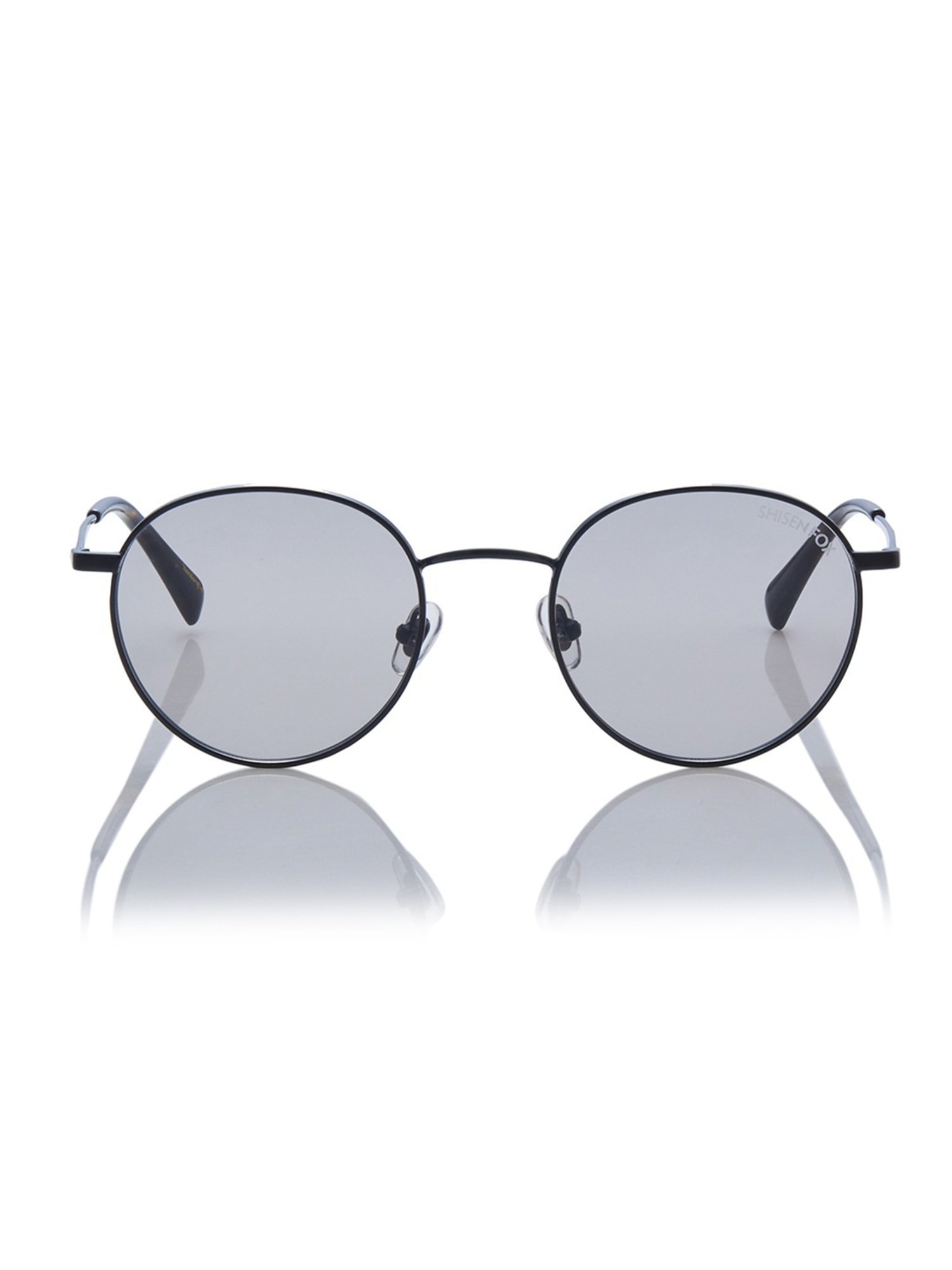 Shisen Fox Yamato Black-Light Smoke Round Unisex UV Protection Sunglasses -50 mm