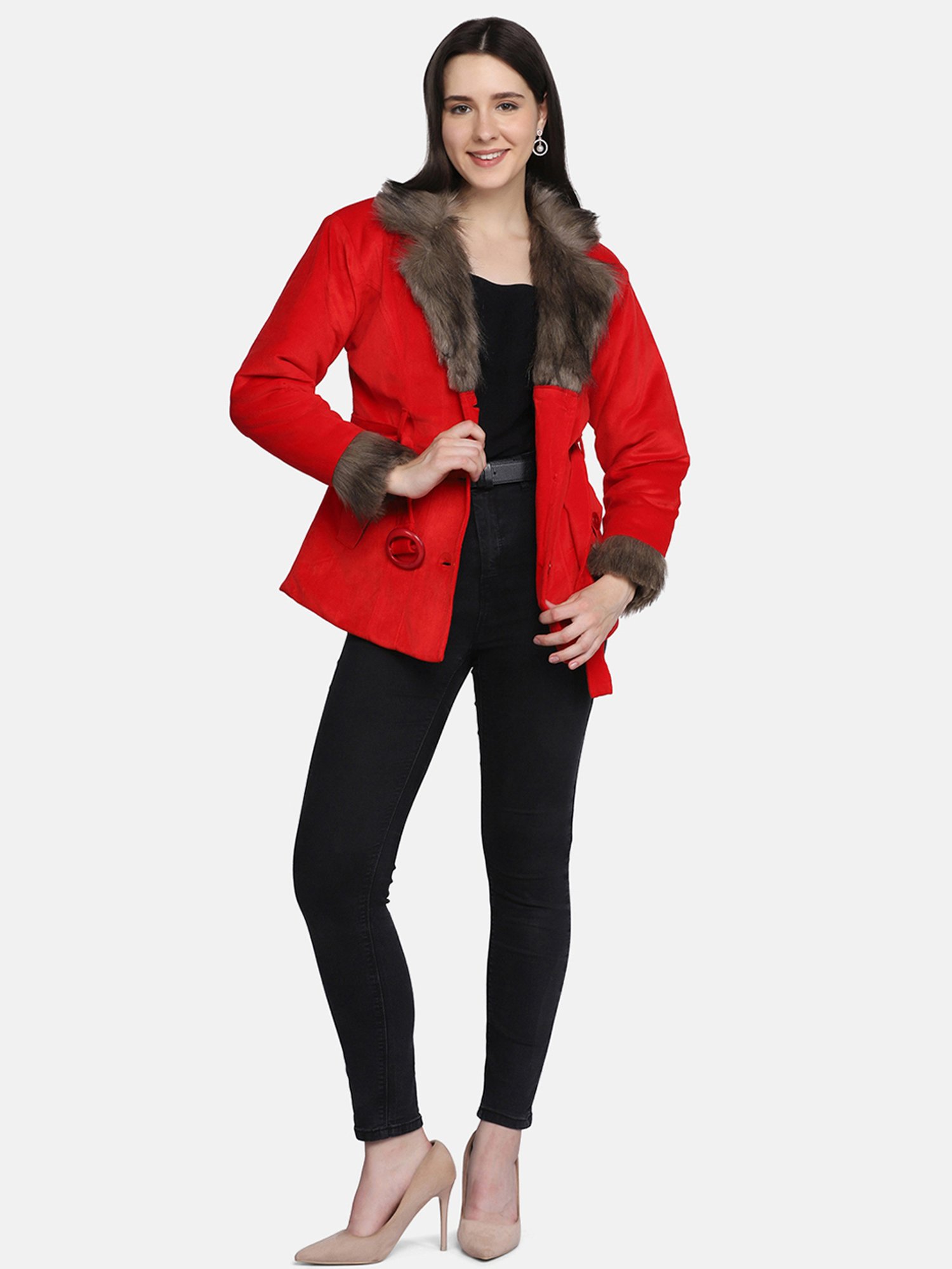 BUYNEWTREND Red Regular Fit Jacket