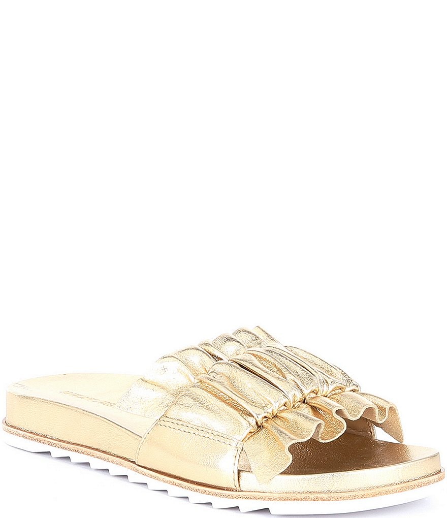 Antonio Melani Perinna Ruffled Leather Sandals