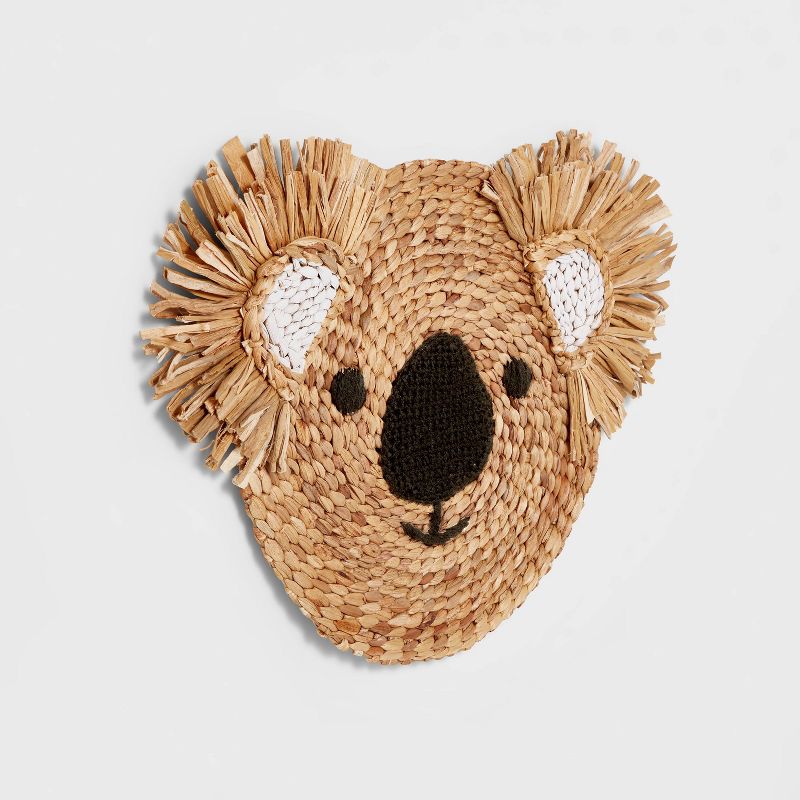 Water Hyacinth Koala Head Wall Decor Natural - Pillowfort™