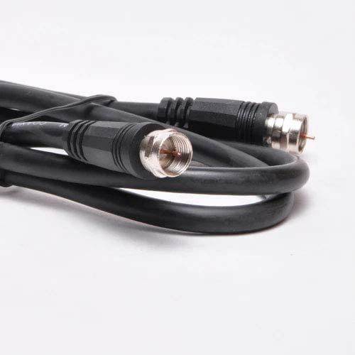FireFold RG6 Coaxial Cable with F Type Connector, 75 OHM, Black (12FT)