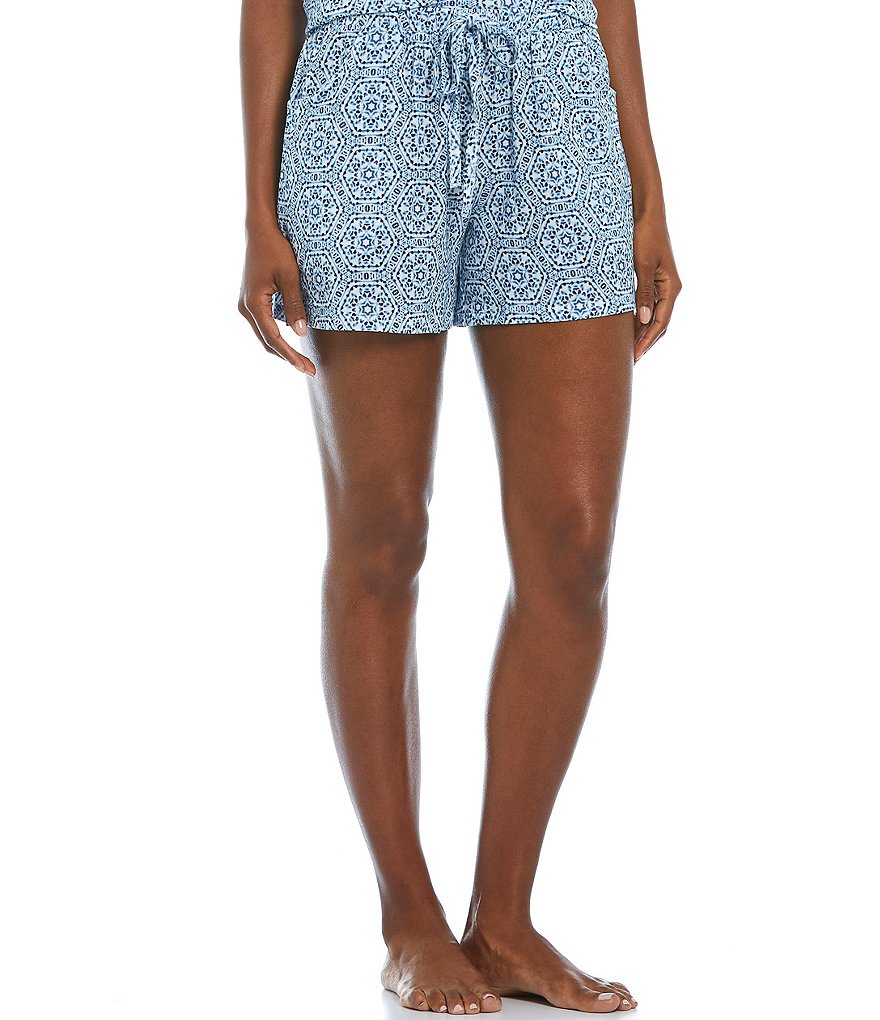 Nottibianche Mosaic Medallion Print Jersey Knit Coordinating Sleep Shorts