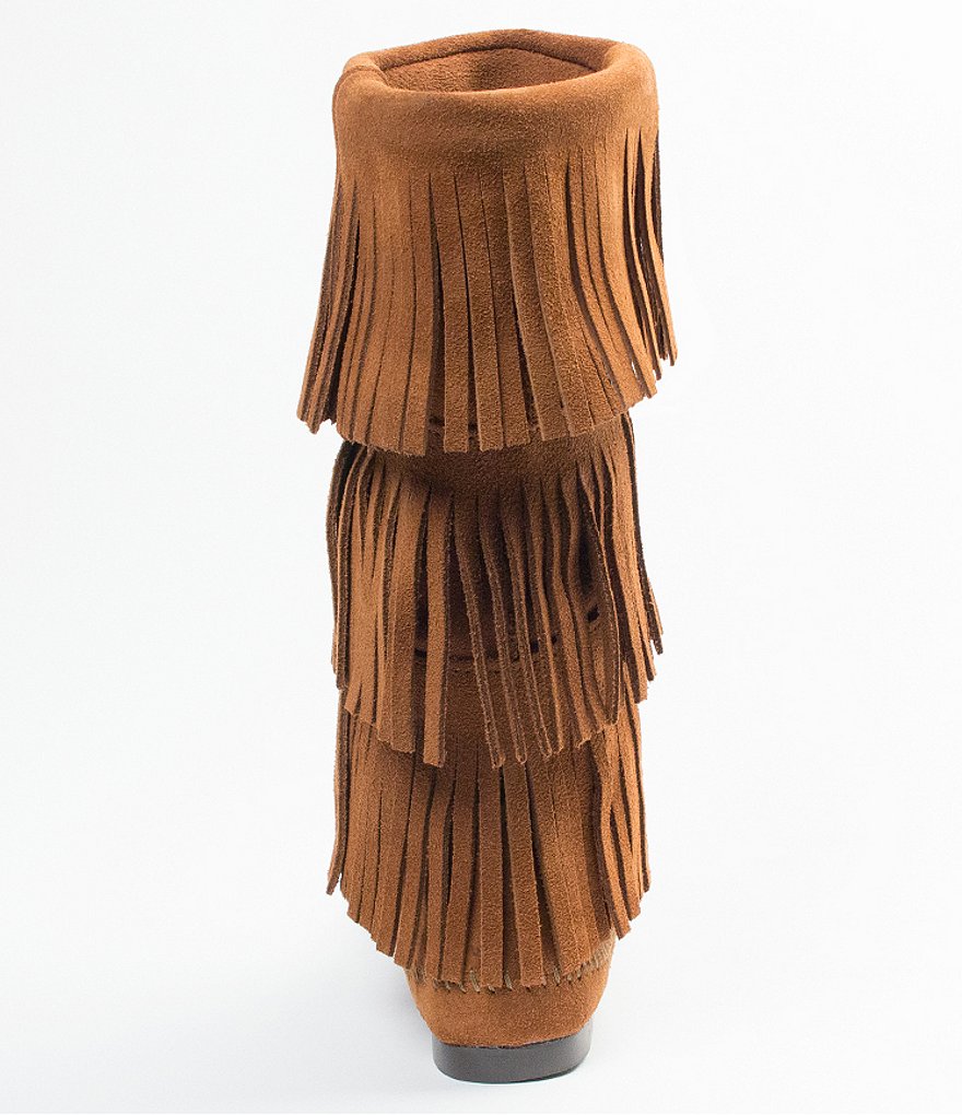 Minnetonka Women's Calf Hi 3-Layer Fringe Boots