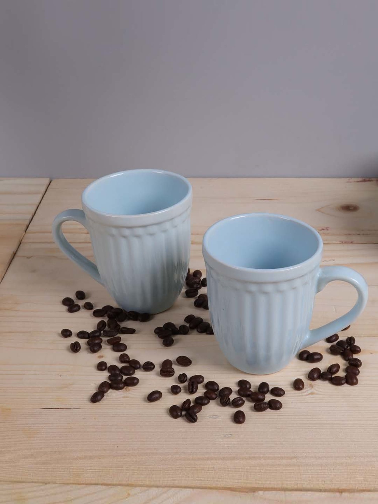 Homesake 'Altered Glaze Latte Evening' Blue Ceramic Mug (0.26 L) - Set of 2