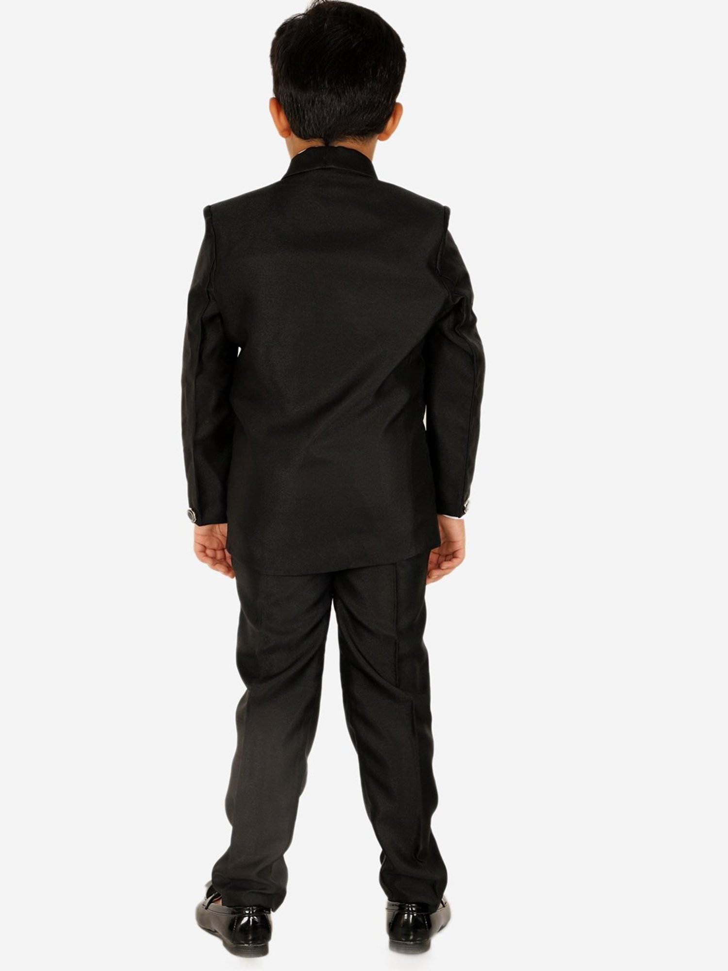 Pro-Ethic Style Developer Kids Black & White Solid Full Sleeves Shirt, Waistcoat, Pants with Tie