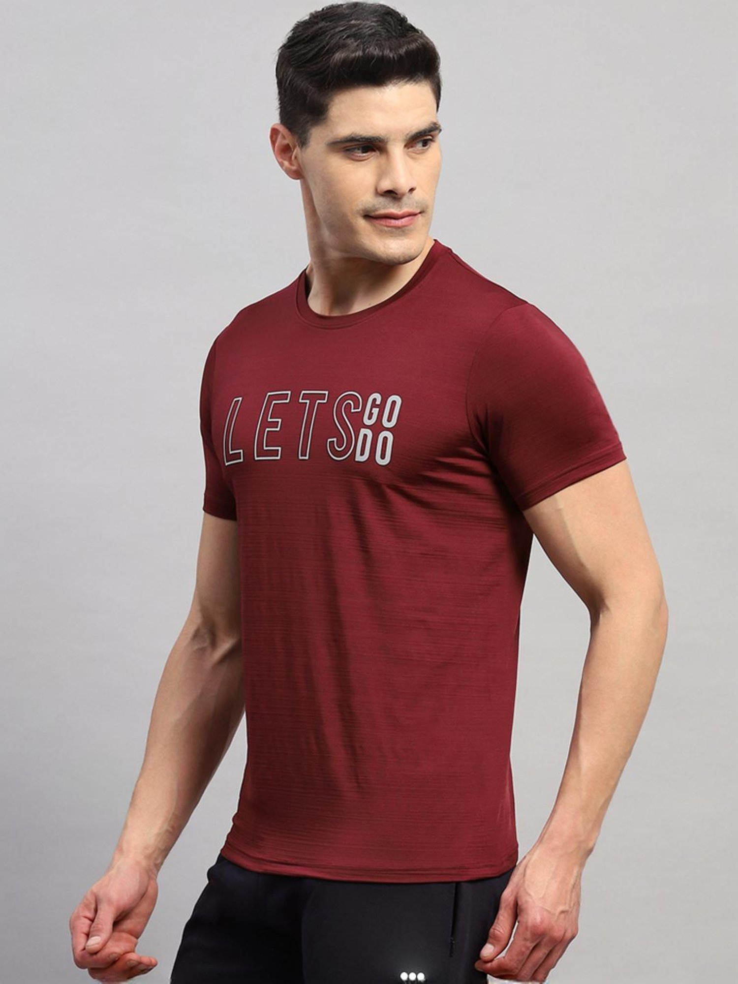Rock.it Maroon Regular Fit Printed T-Shirt