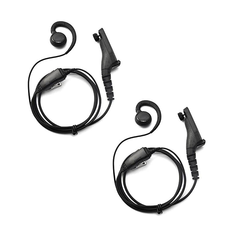 Two Way Radio Swivel Earpiece Headset Earhanger for Motorola XPR6550 XPR7550 XPR7580 DP3600 P8260 2 Pack