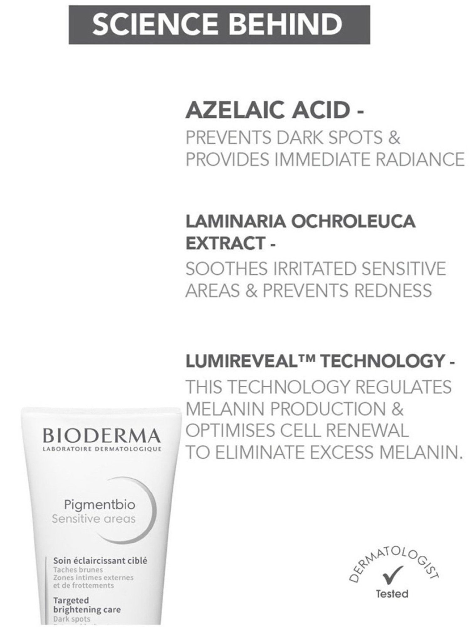 Bioderma Pigmentbio Sensitive Areas Unified & Brightened Skin Tone Even - 75 ml