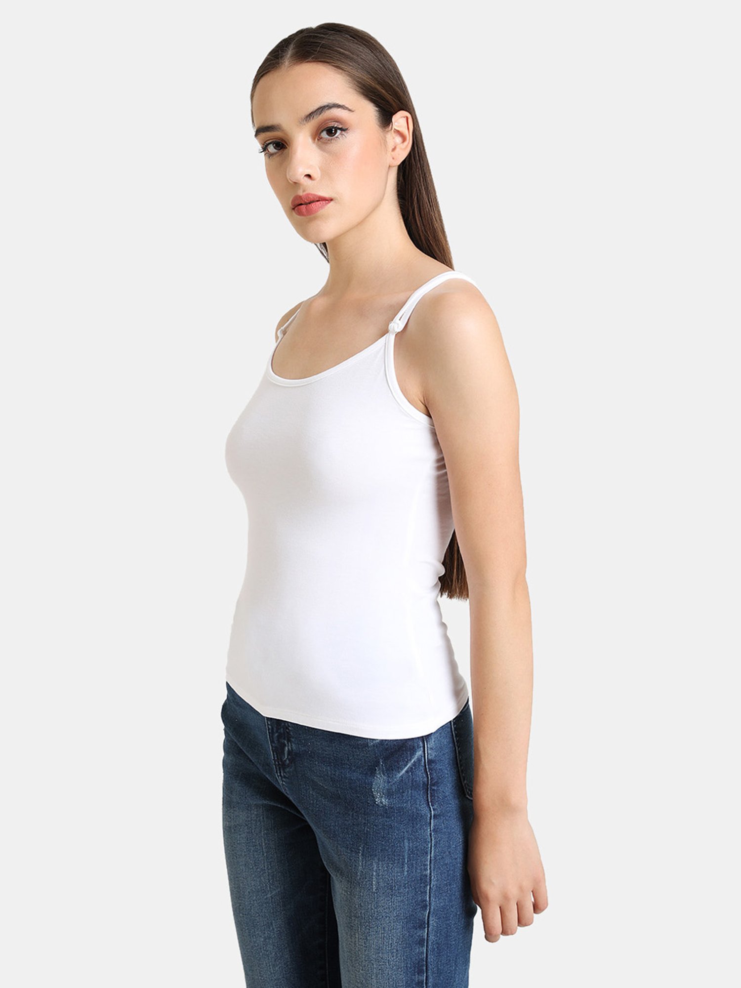 Kazo White Full Coverage Non-Padded Camisole