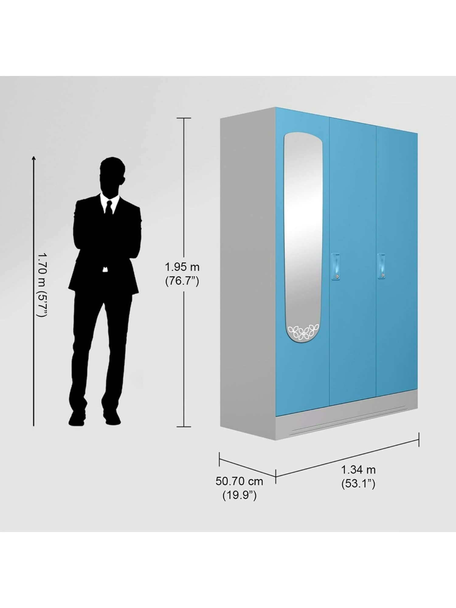 Godrej Interio Ewa Brown Engineered Wood 4 Door Wardrobe