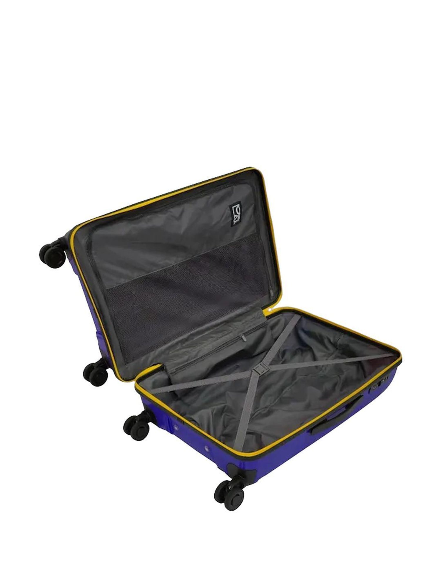 United Colors of Benetton Wayfarer Blue 8 Wheels Medium Hard Cabin Trolley Bag - 43.5 cm