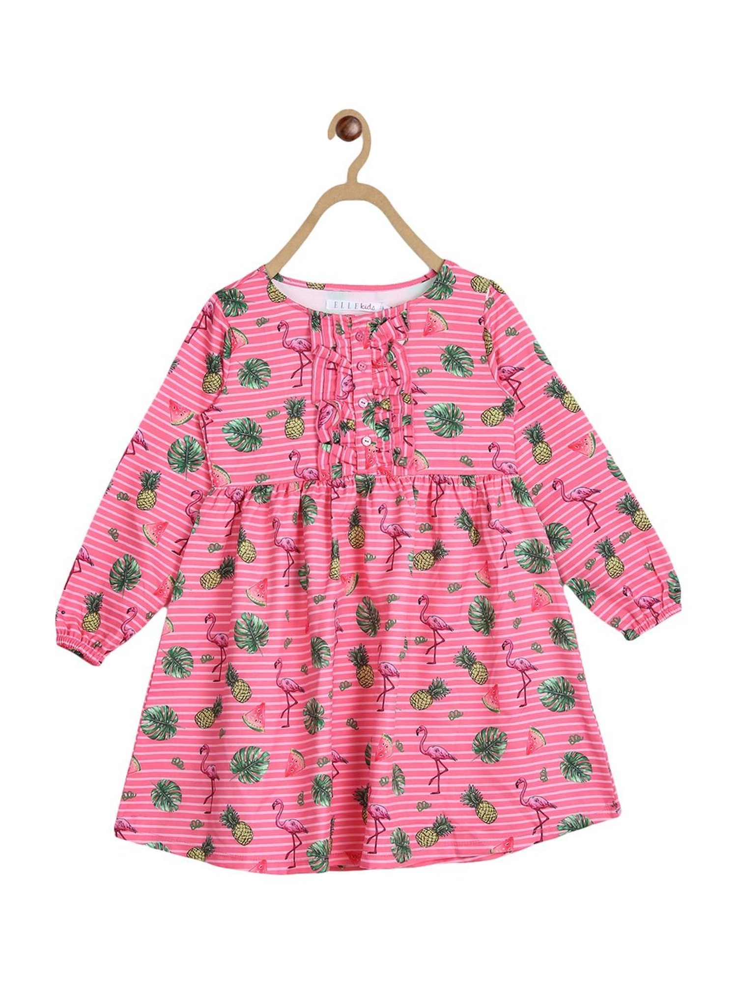 Elle Kids Pink Printed Dress