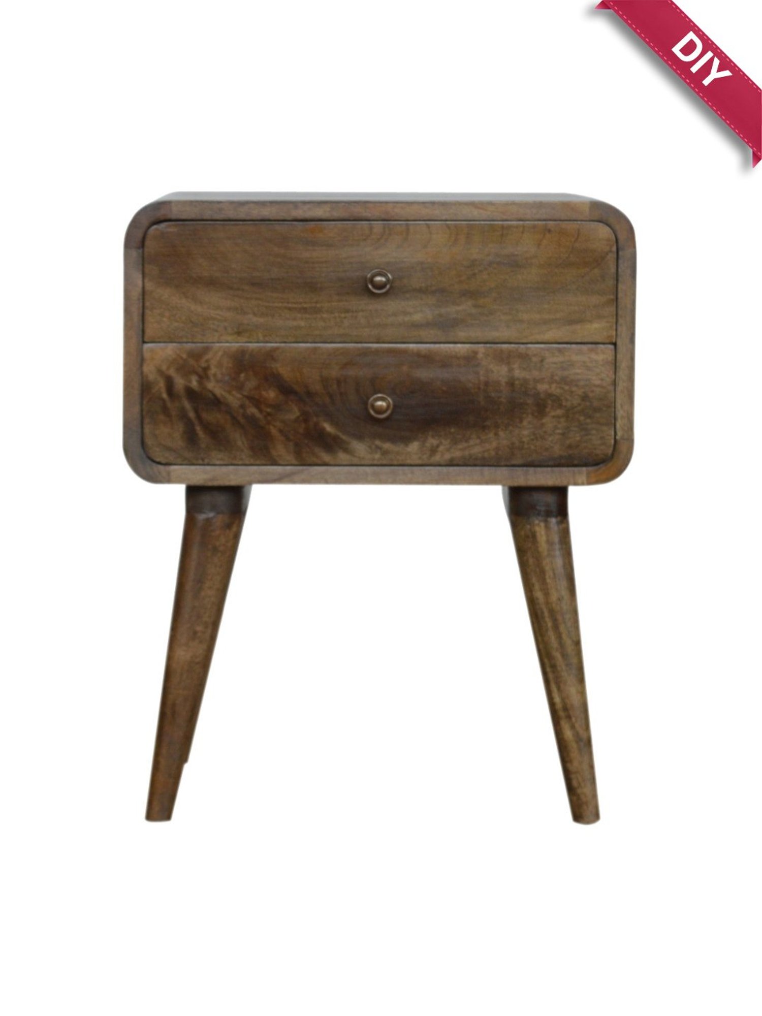 Artisan Furniture Solid Brown Mango Wood Side Table Grey Finish