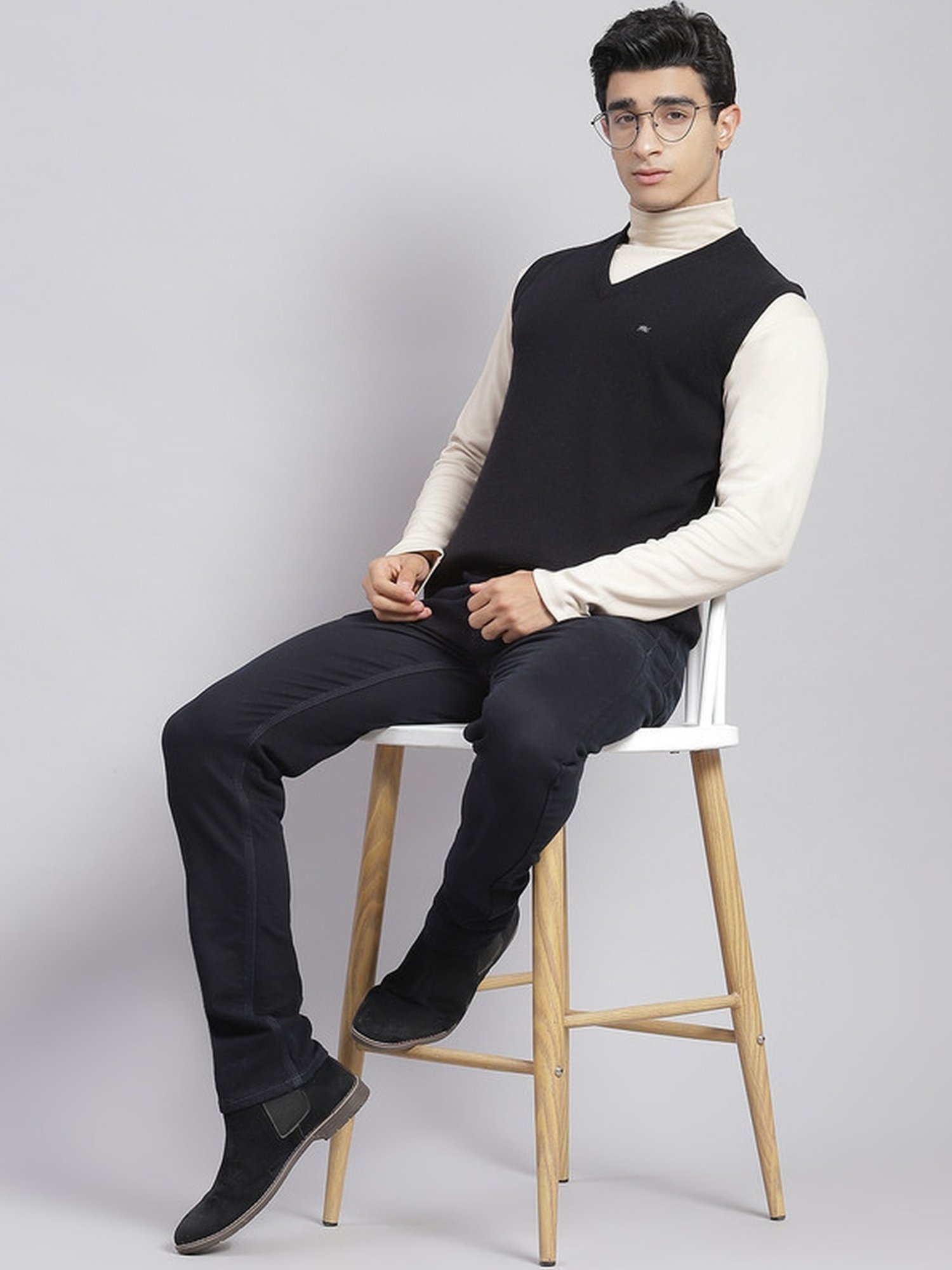 Monte Carlo Black Regular Fit Sweater