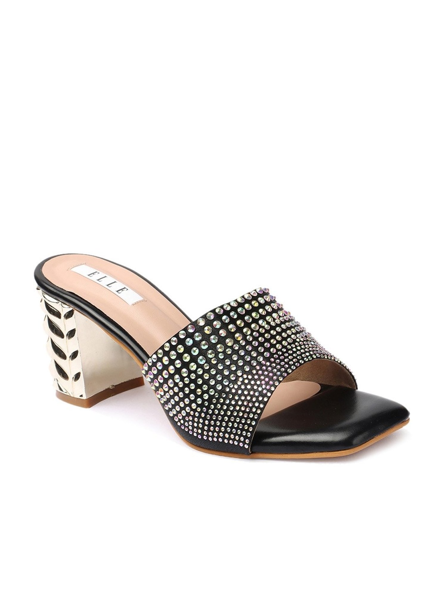 Elle Women's Black Ethnic Sandals